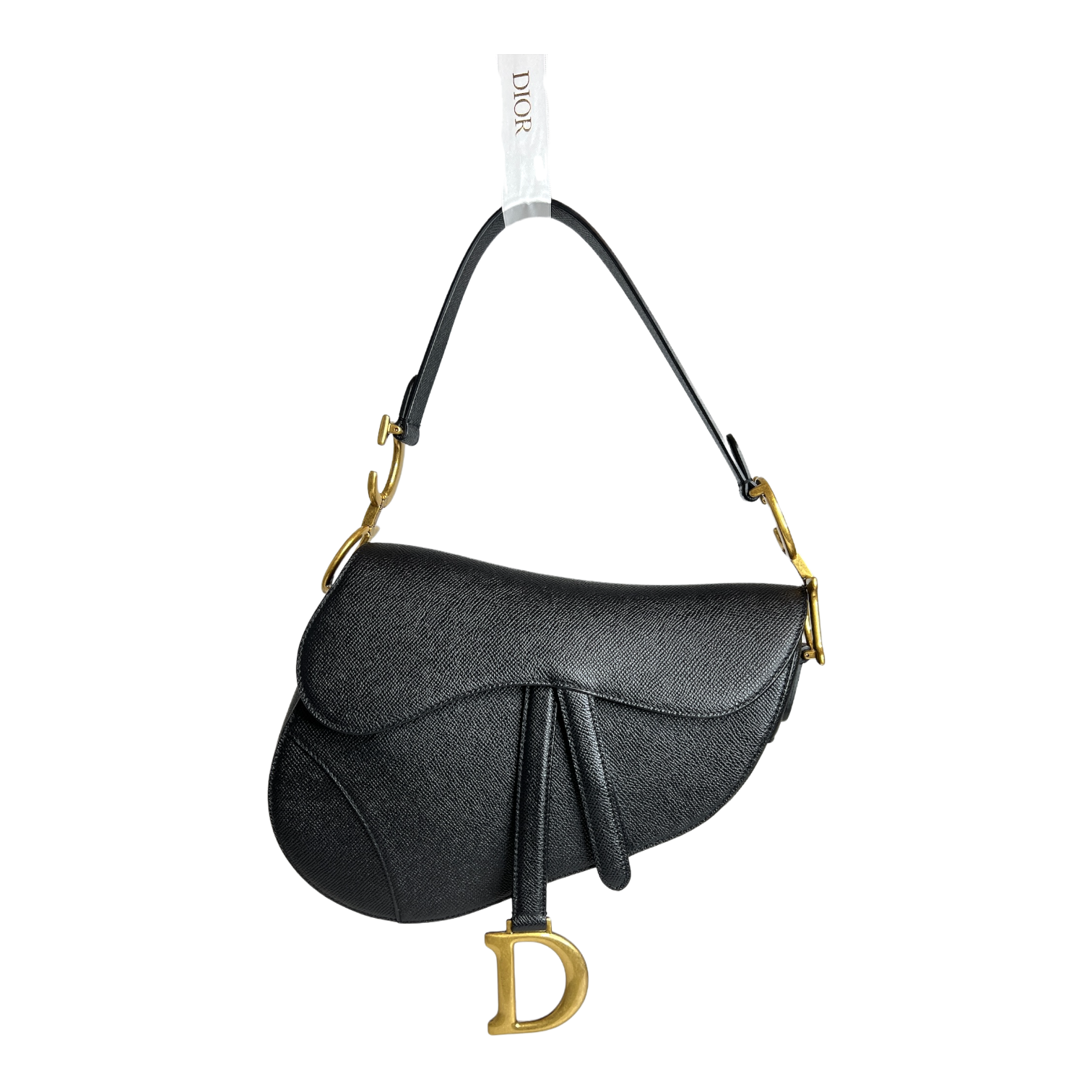 Christian Dior Black Grained Calfskin Saddle Bag The Reluxed Collection 9264