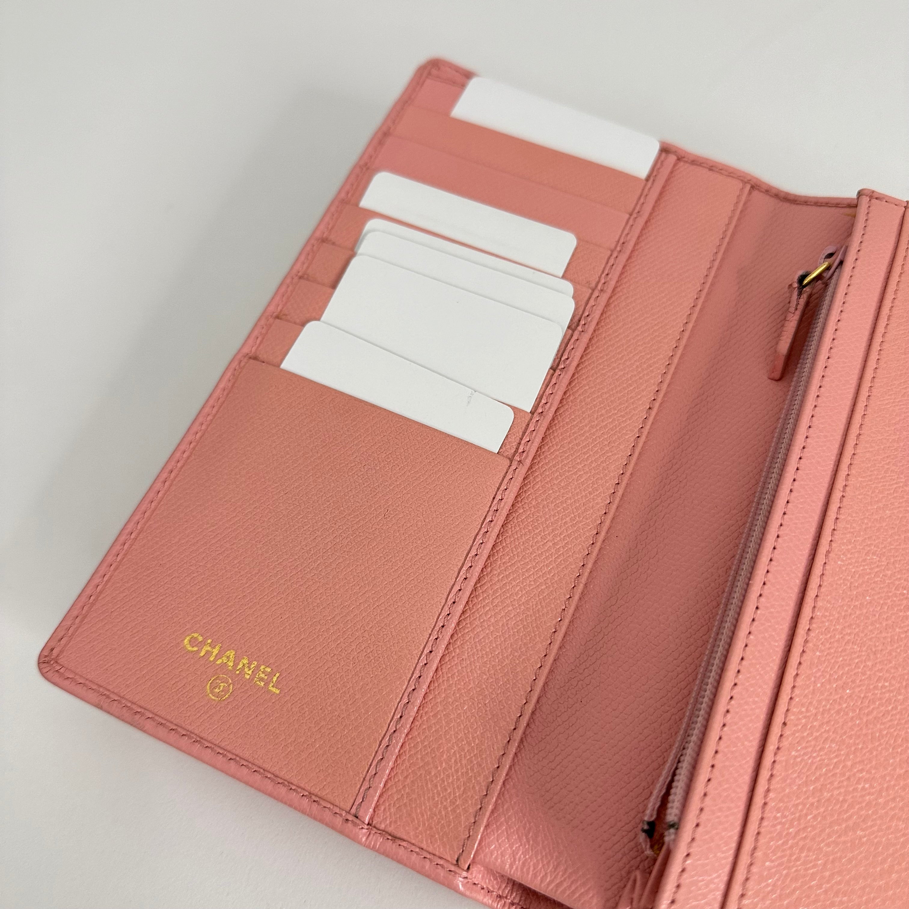 Pink Coco Button Bifold Wallet