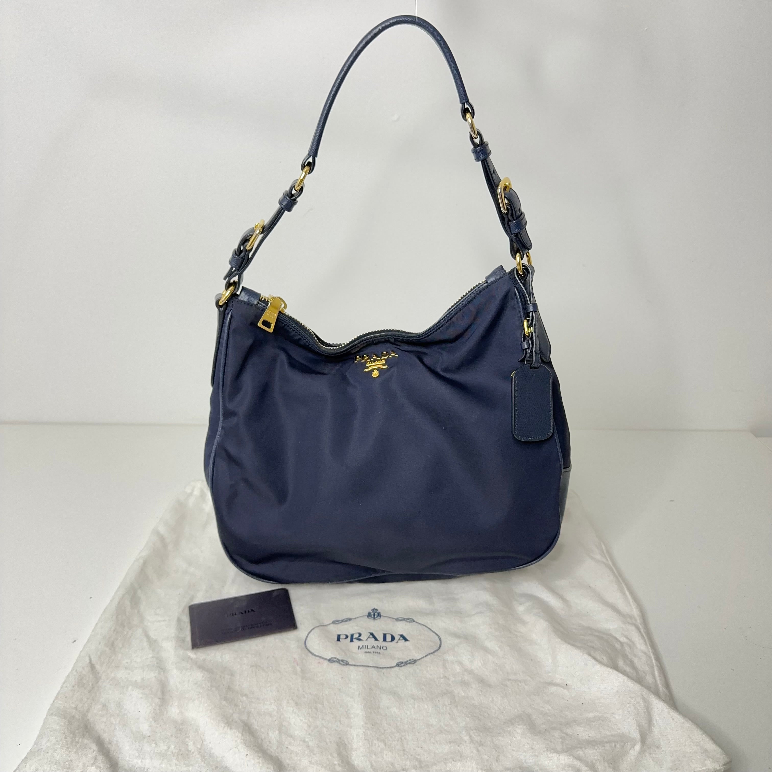 Nylon Tessuto Saffiano Bleu