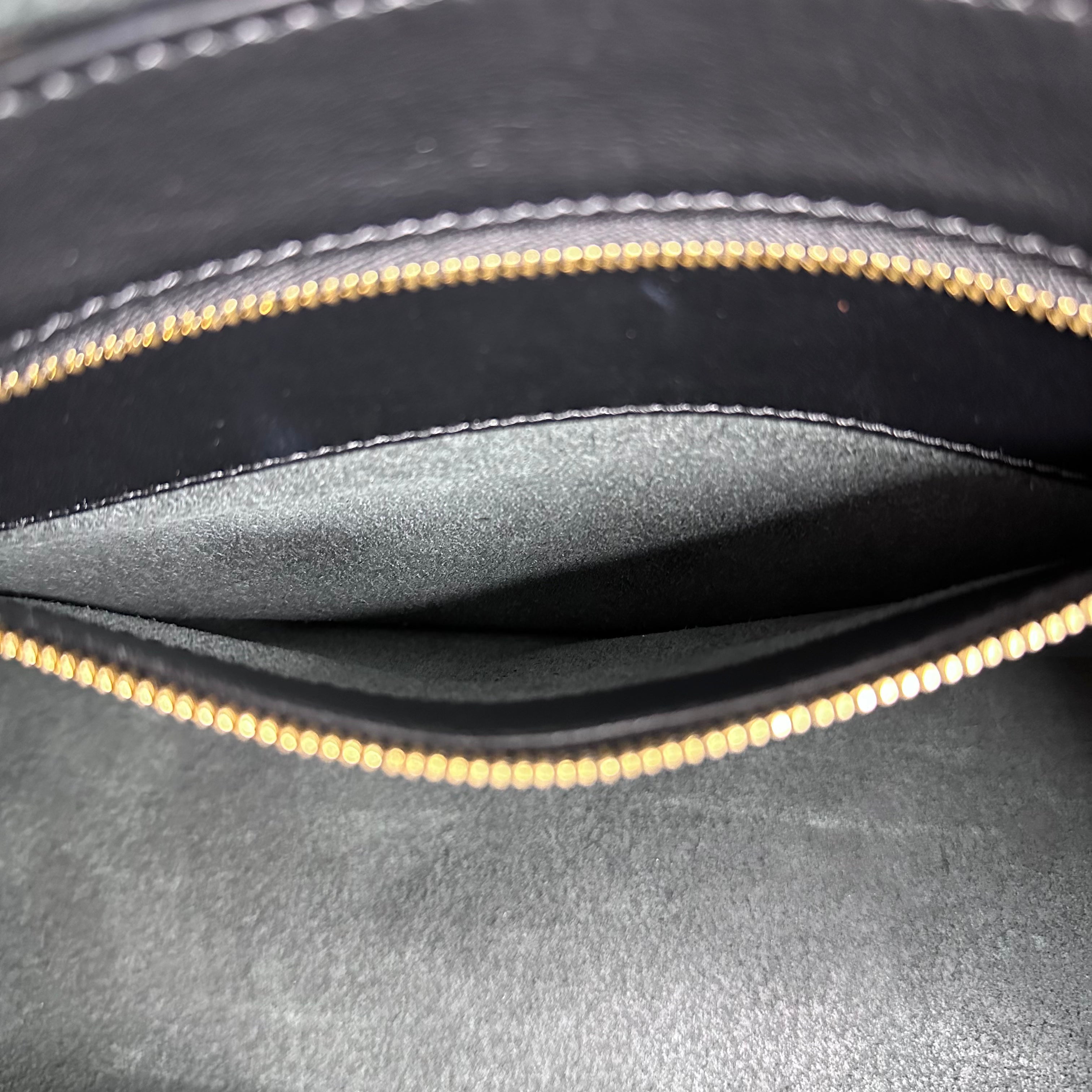 Black Leather Horizontal Cabas Tote