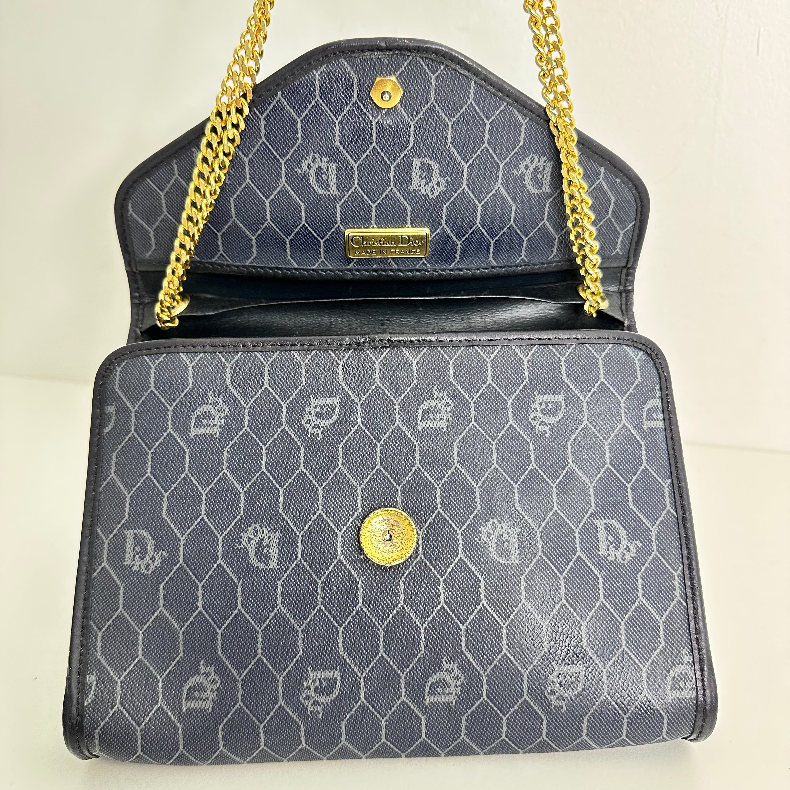 Navy Honeycomb Crossbody