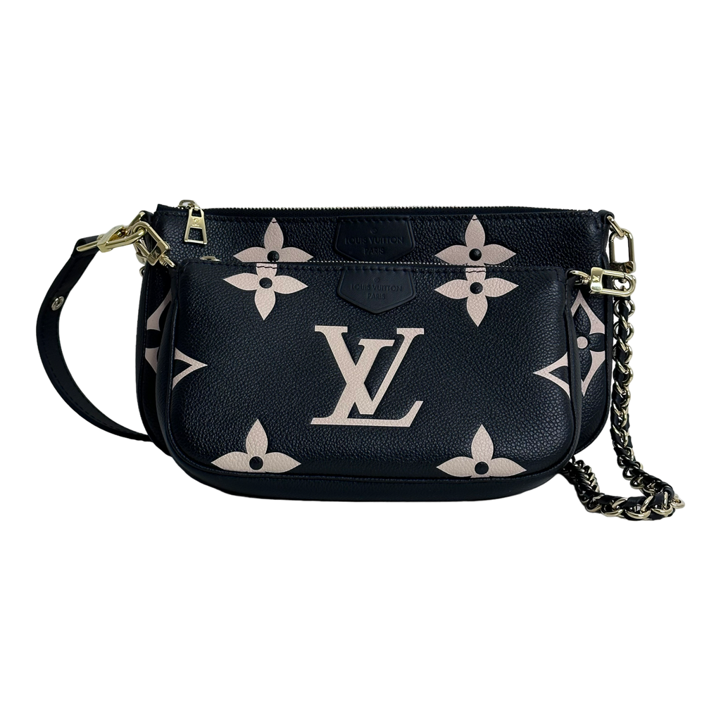 Louis Vuitton Félicie Pochette Bicolore Kaki Fango Creme Monogram Empreinte