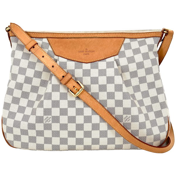 LOUIS VUITTON Damier Azur Siracusa PM rt. $1270 at 1stDibs  louis vuitton  siracusa pm, siracusa pm louis vuitton, siracusa pm damier azur