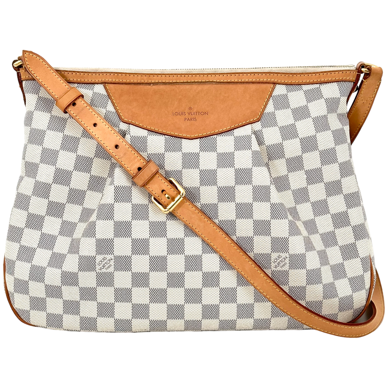 LOUIS VUITTON Siracusa PM Damier Azur Shoulder Bag White