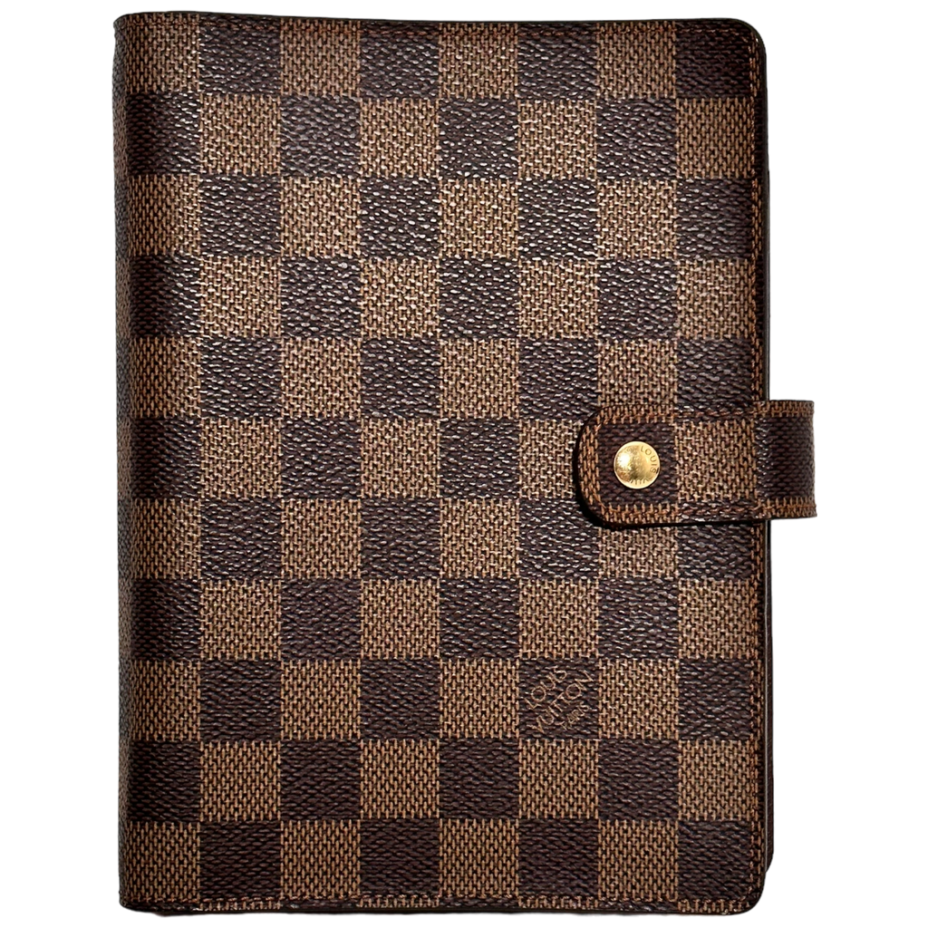 LOUIS VUITTON Agenda GM Damier Ebene Day Planner Cover Brown