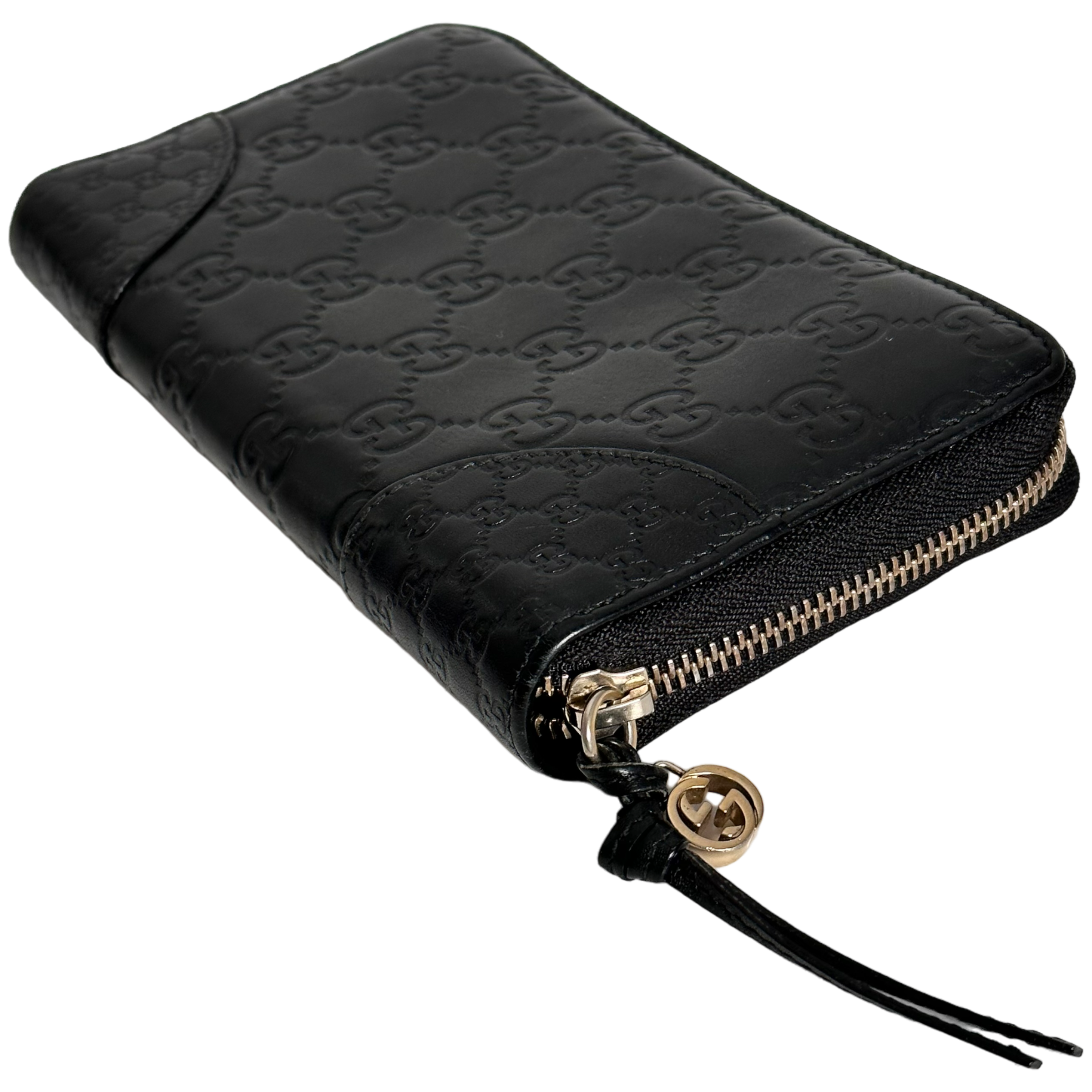 Black Guccissima Zippy Wallet