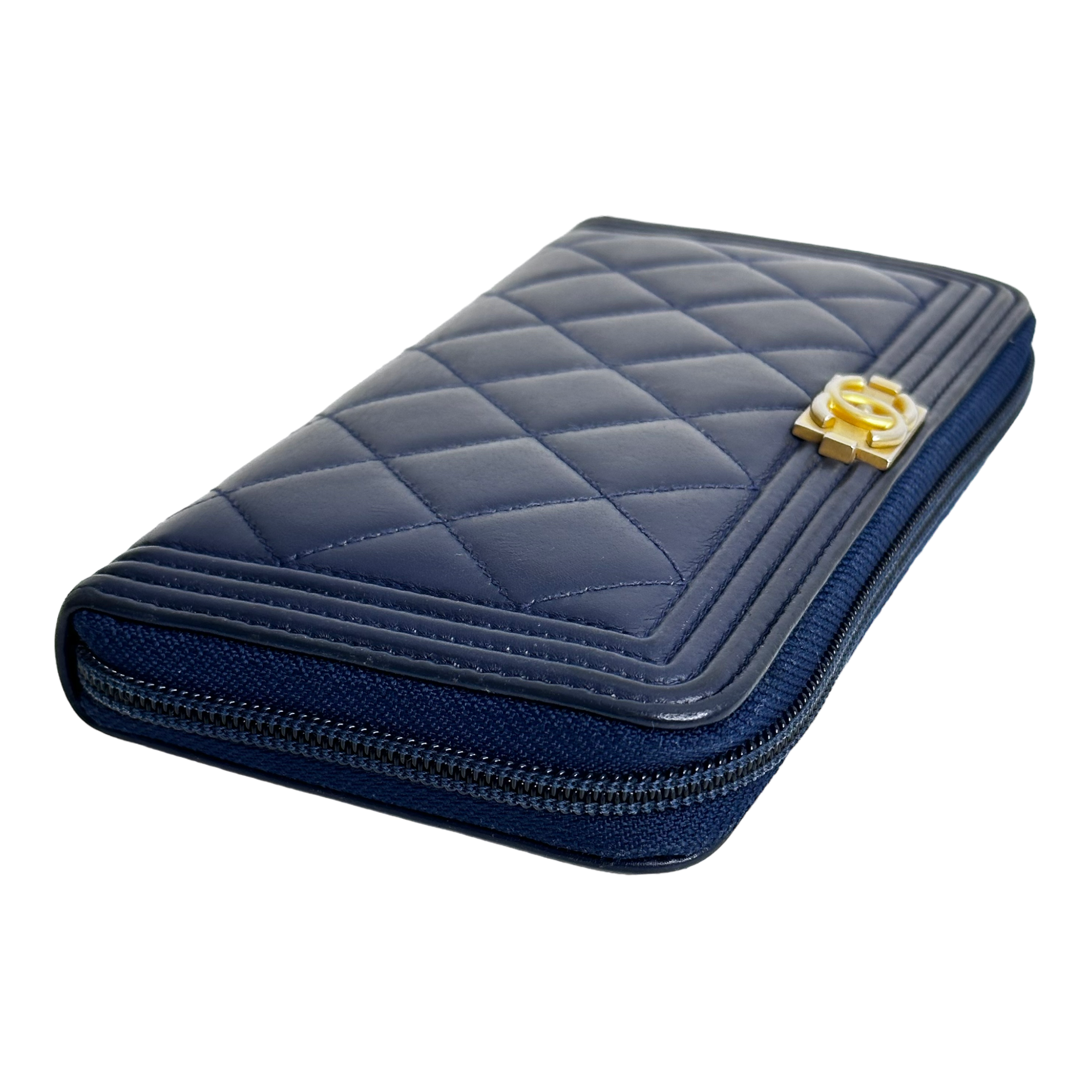 Navy Boy Zip Around Wallet