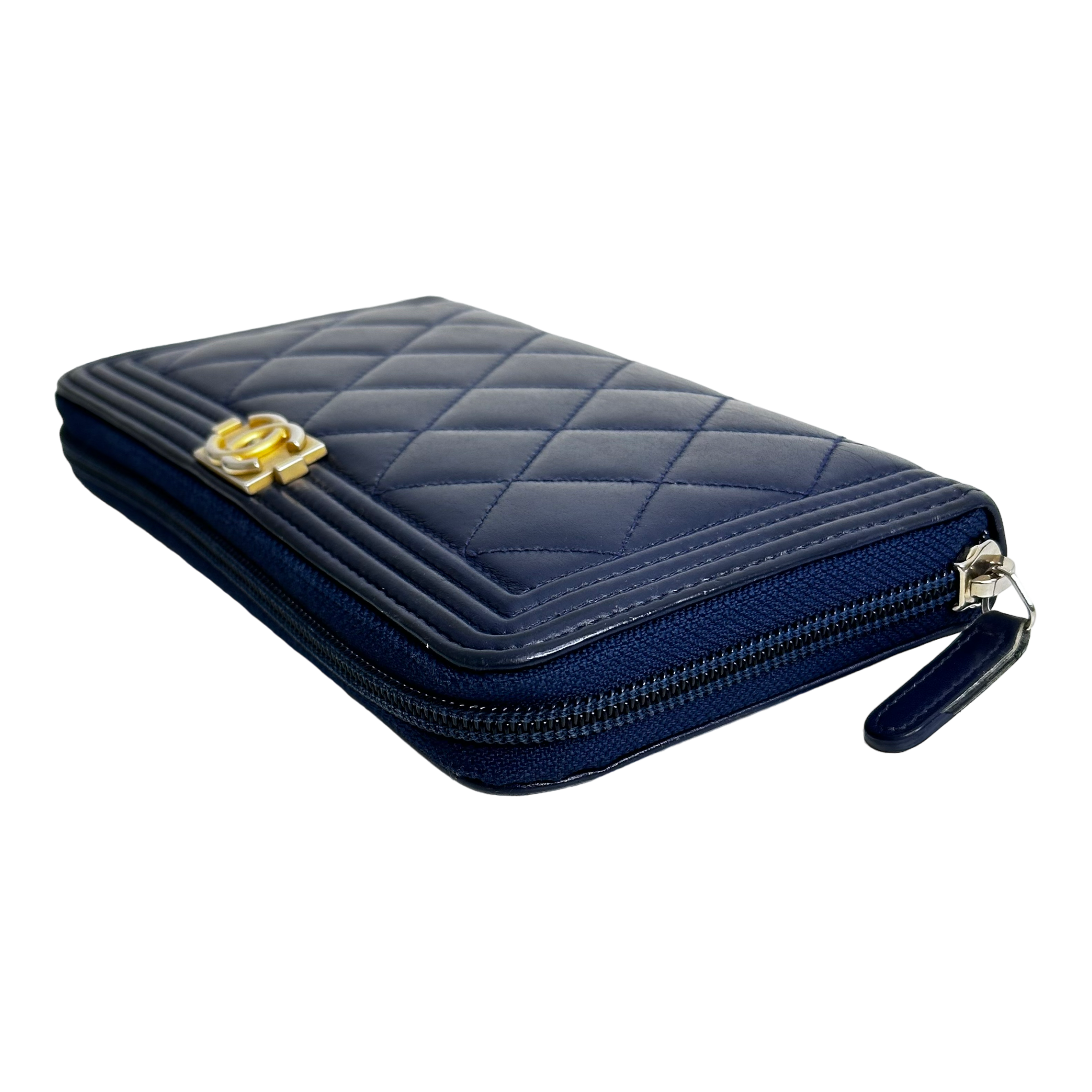 Navy Boy Zip Around Wallet