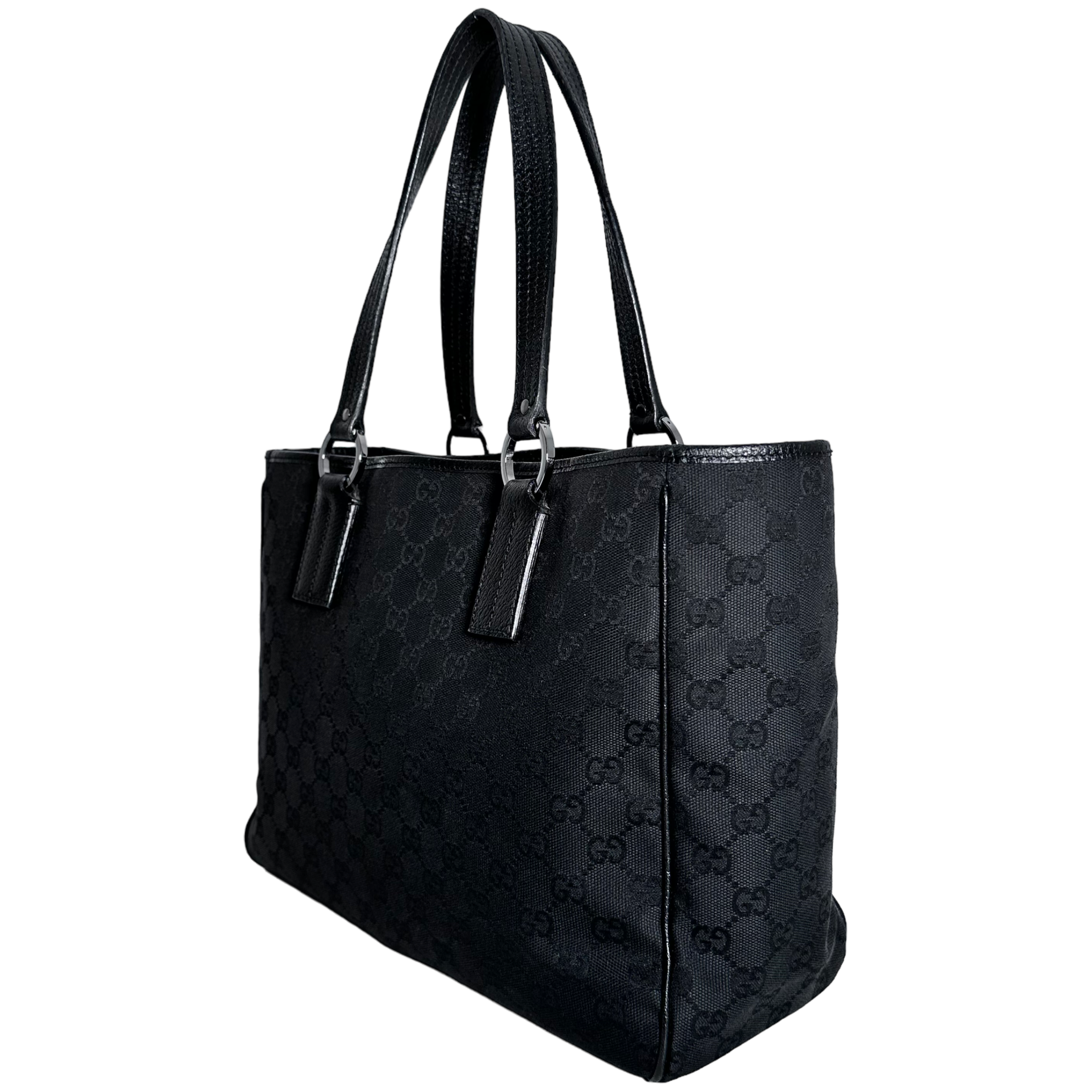 Black GG Web Tote