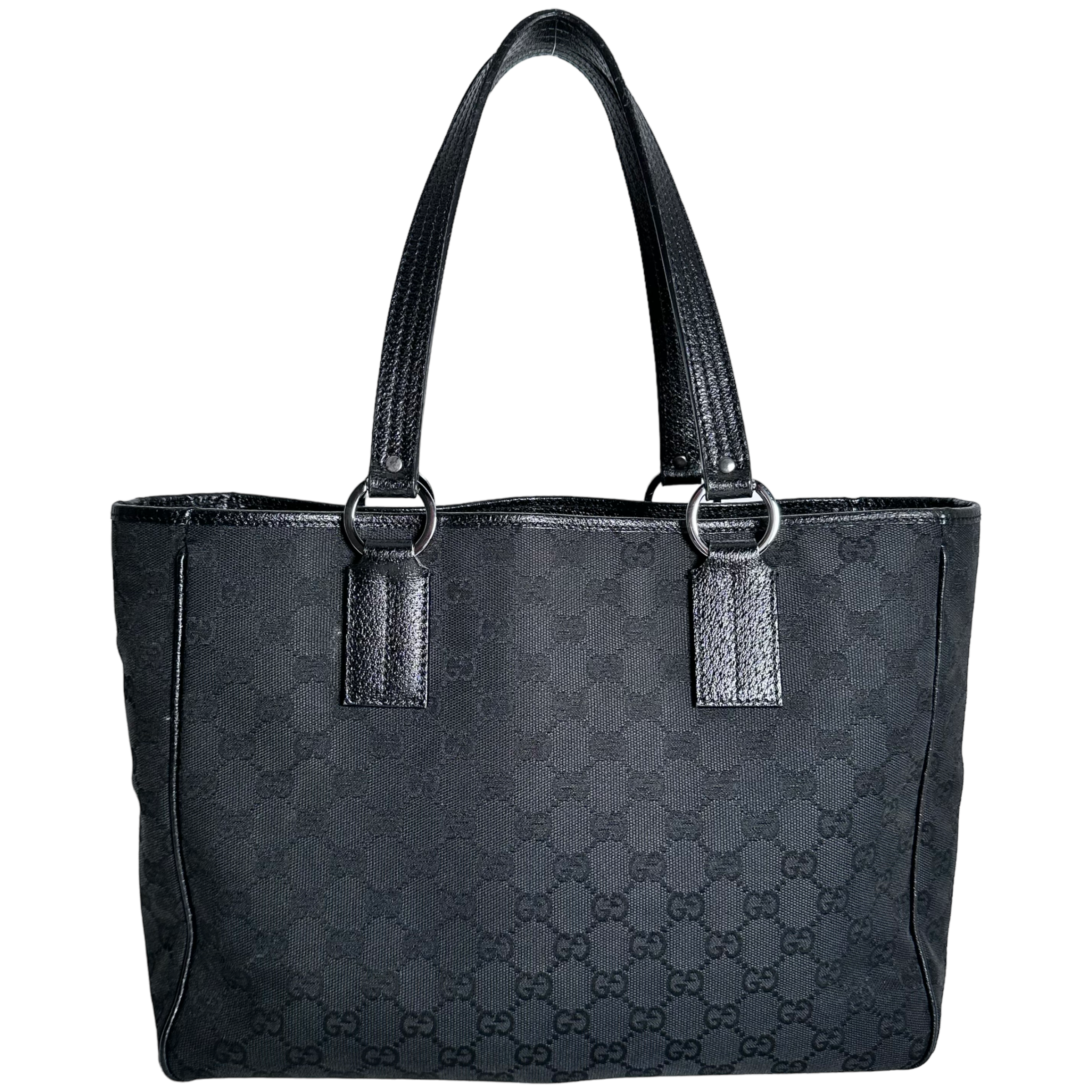 Black GG Web Tote