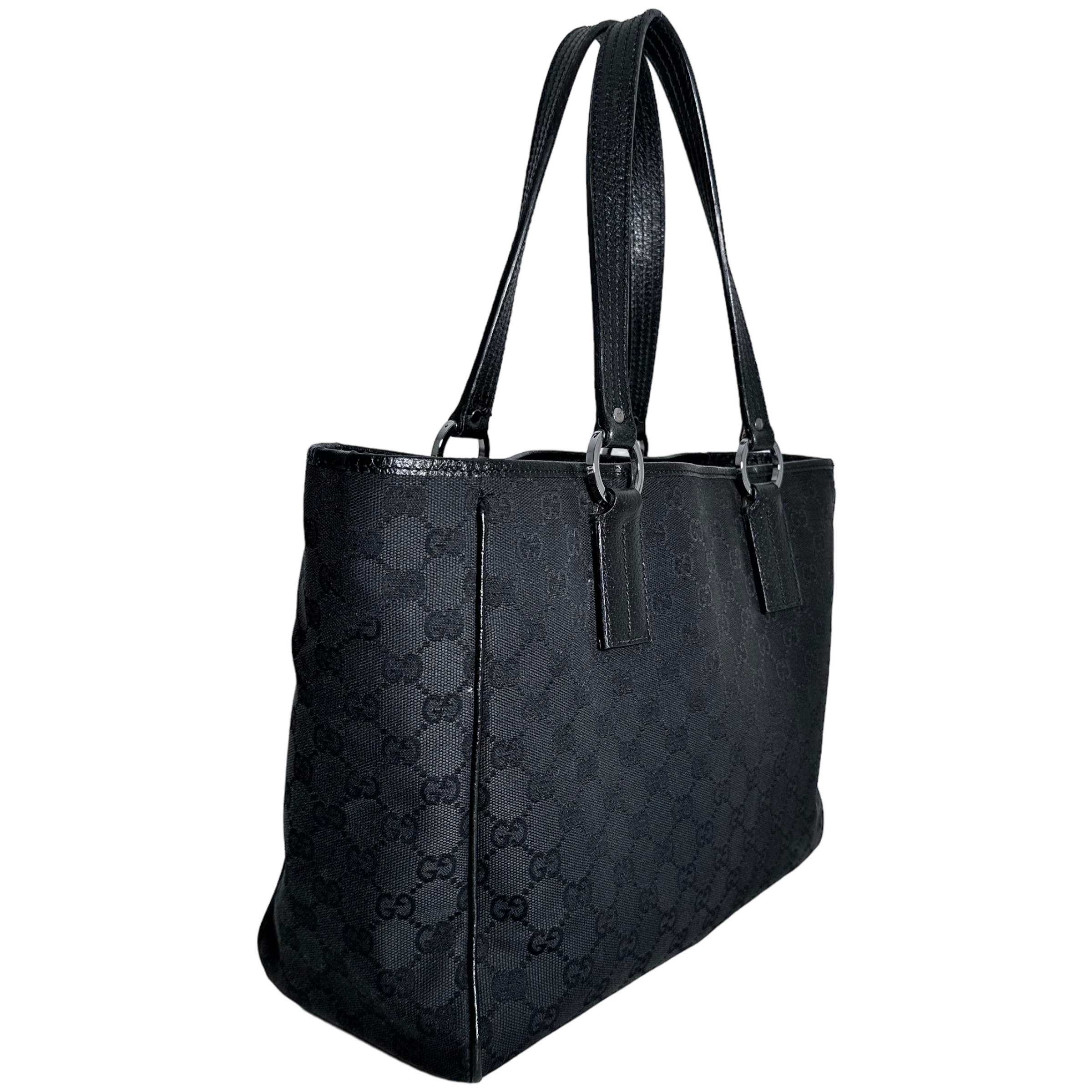 Black GG Web Tote