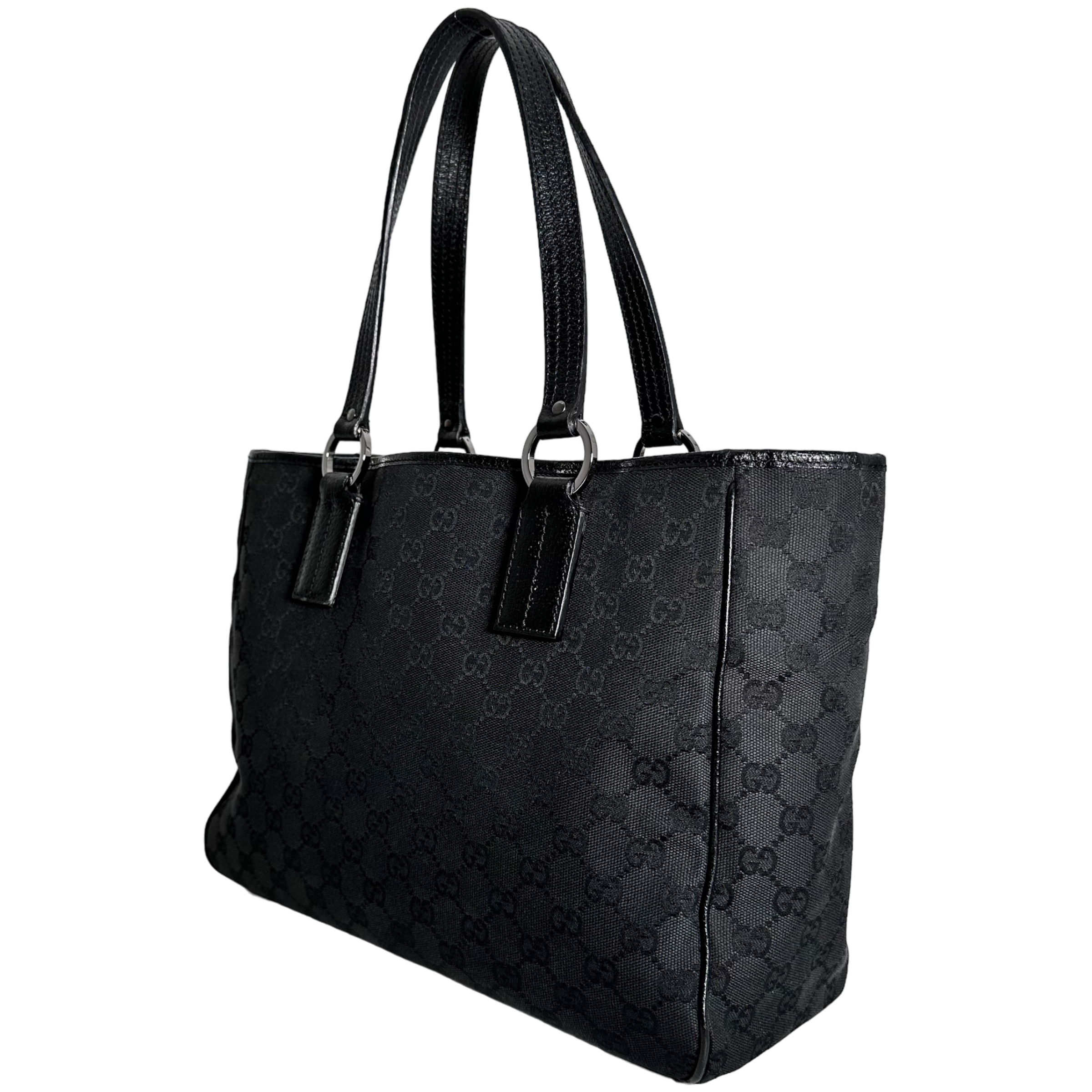 Black GG Web Tote