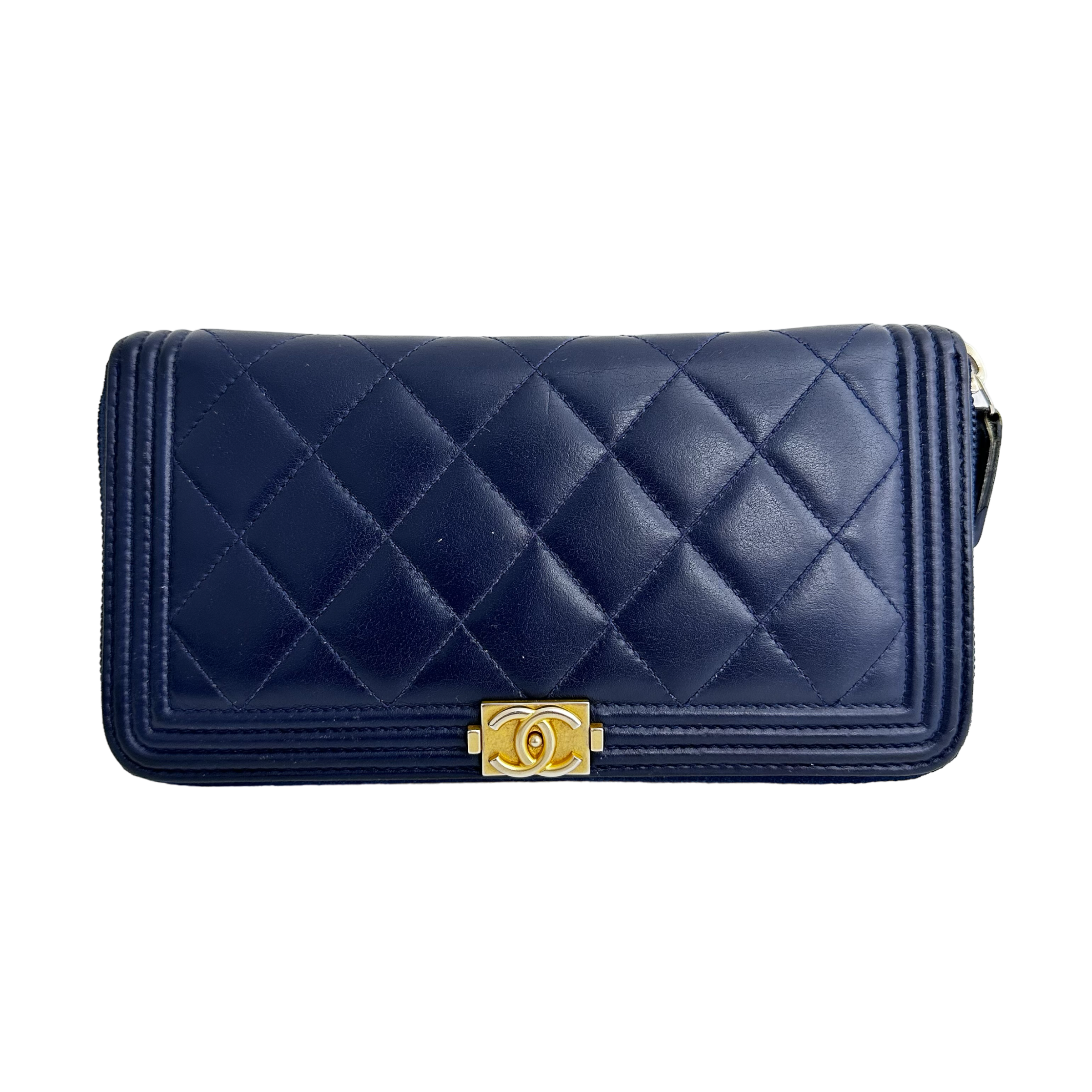 Navy Boy Zip Around Wallet