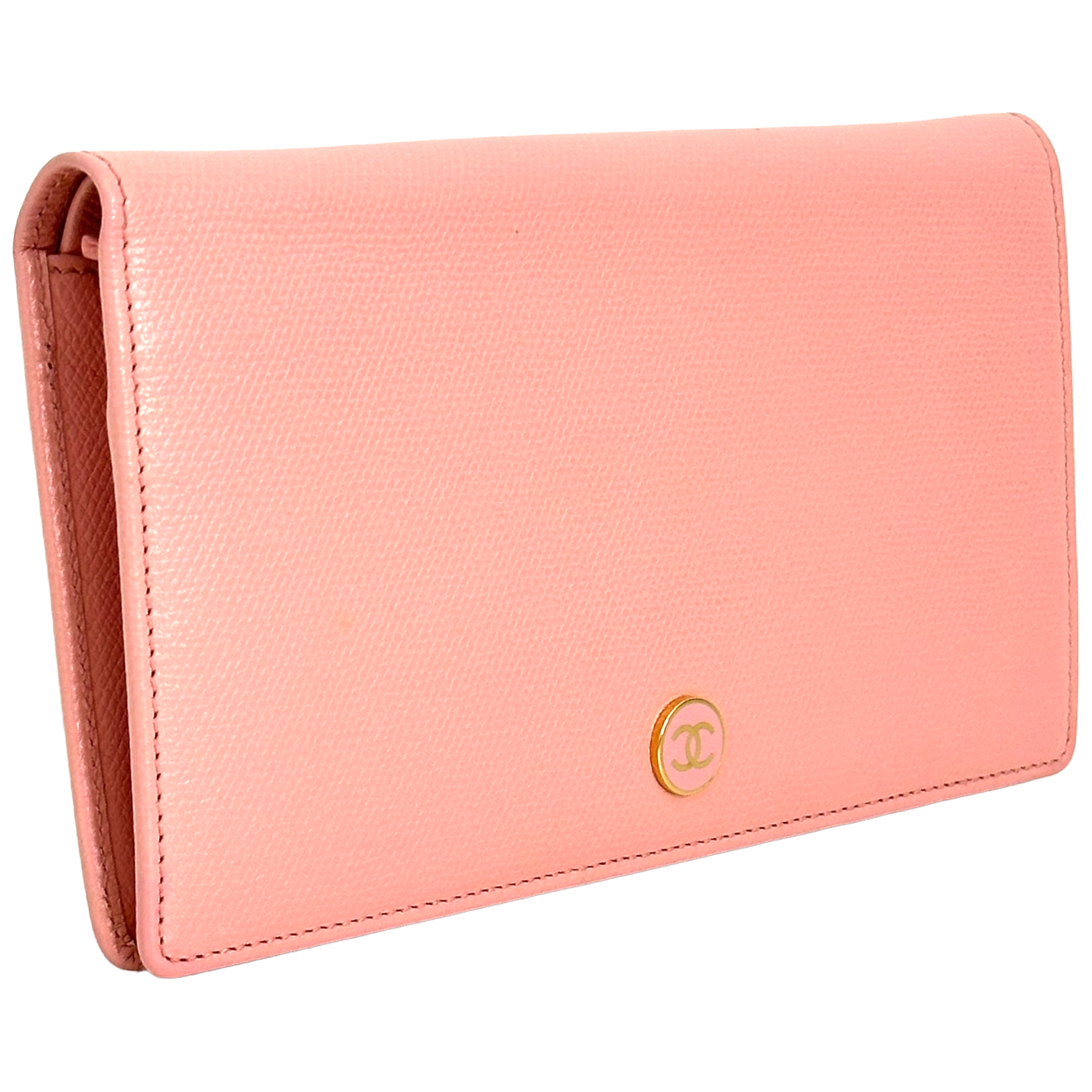 Pink Coco Button Bifold Wallet