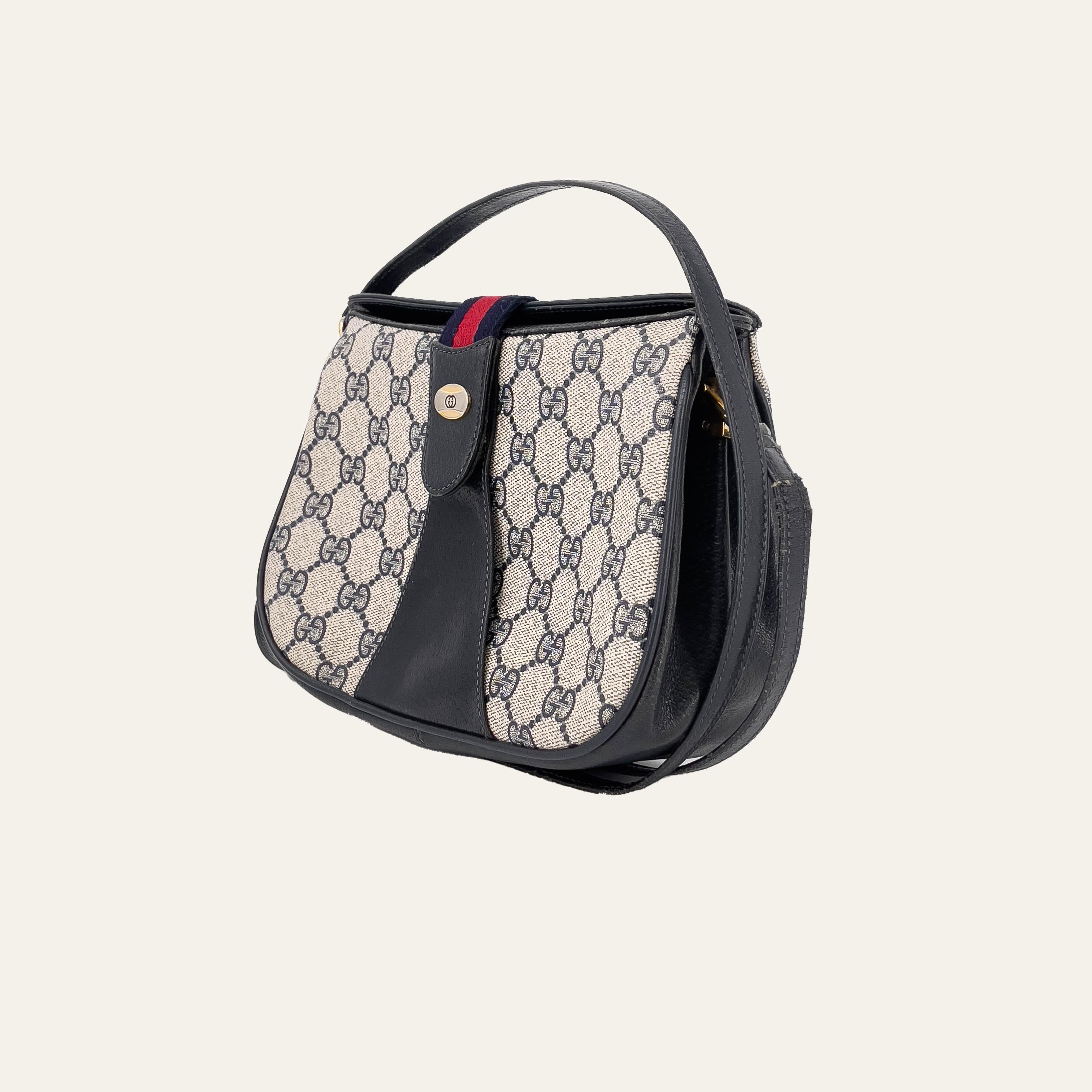 Navy and Red GG Web Crossbody