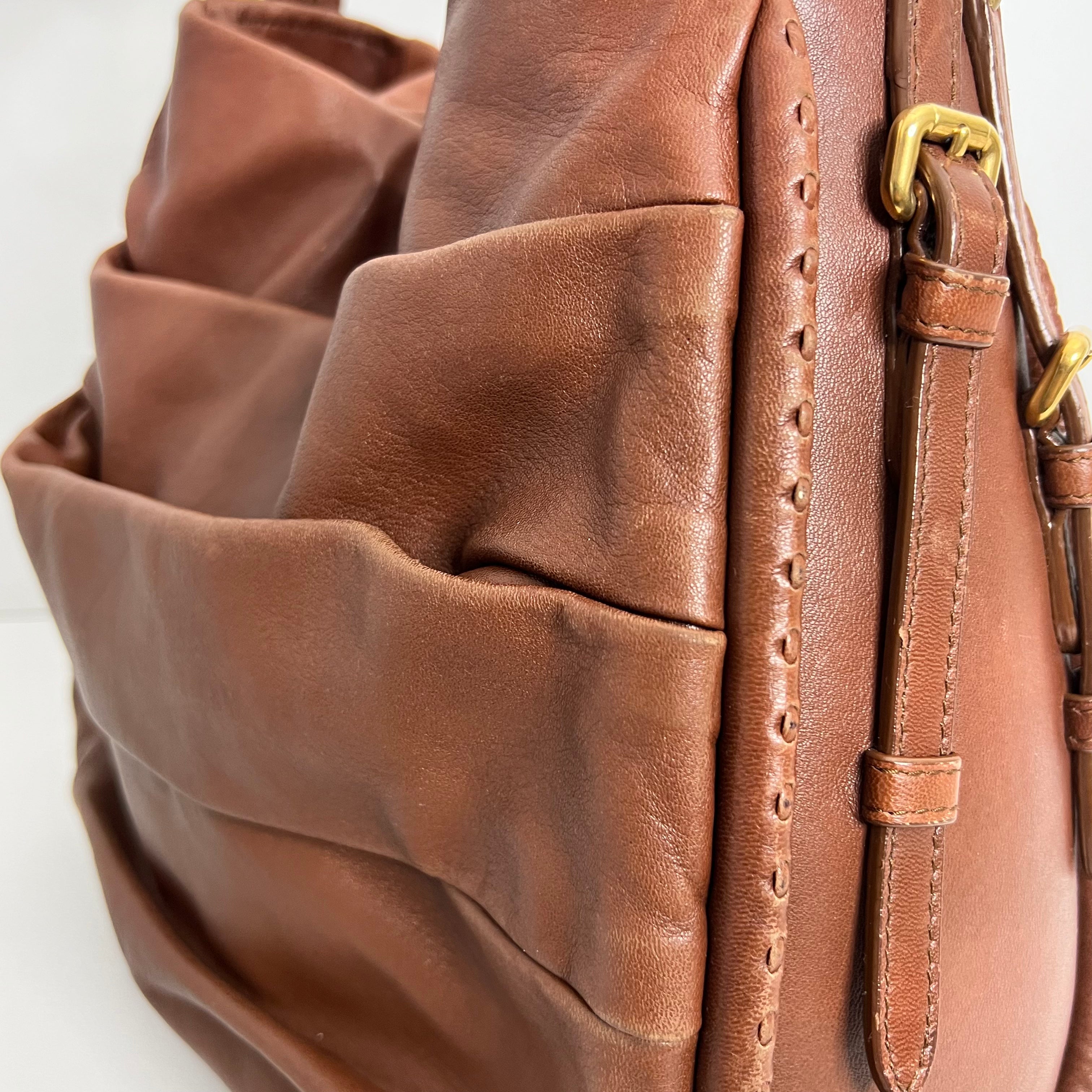 CD Brown Calfskin Shoulder Bag