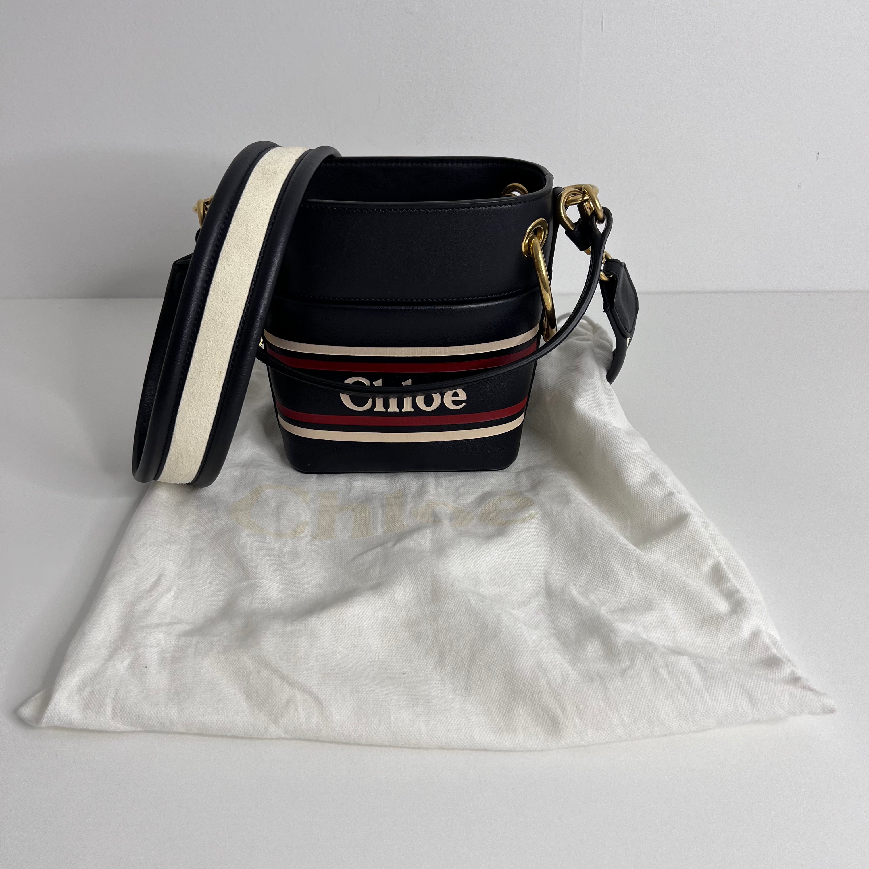 Navy Roy Mini Bucket Bag