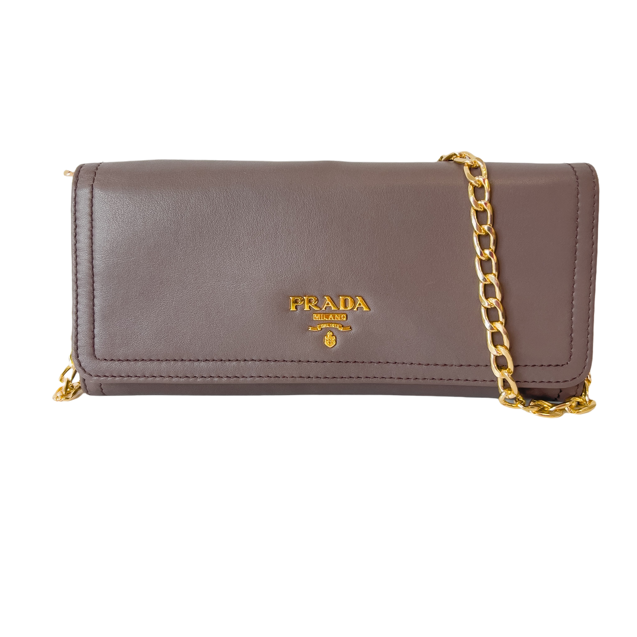 Calfskin Wallet with Chain