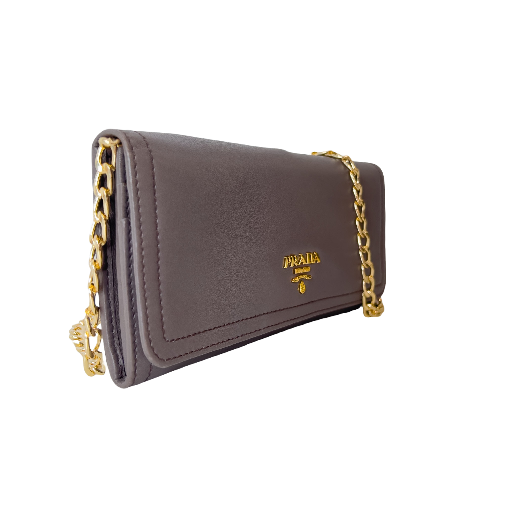 Calfskin Wallet with Chain