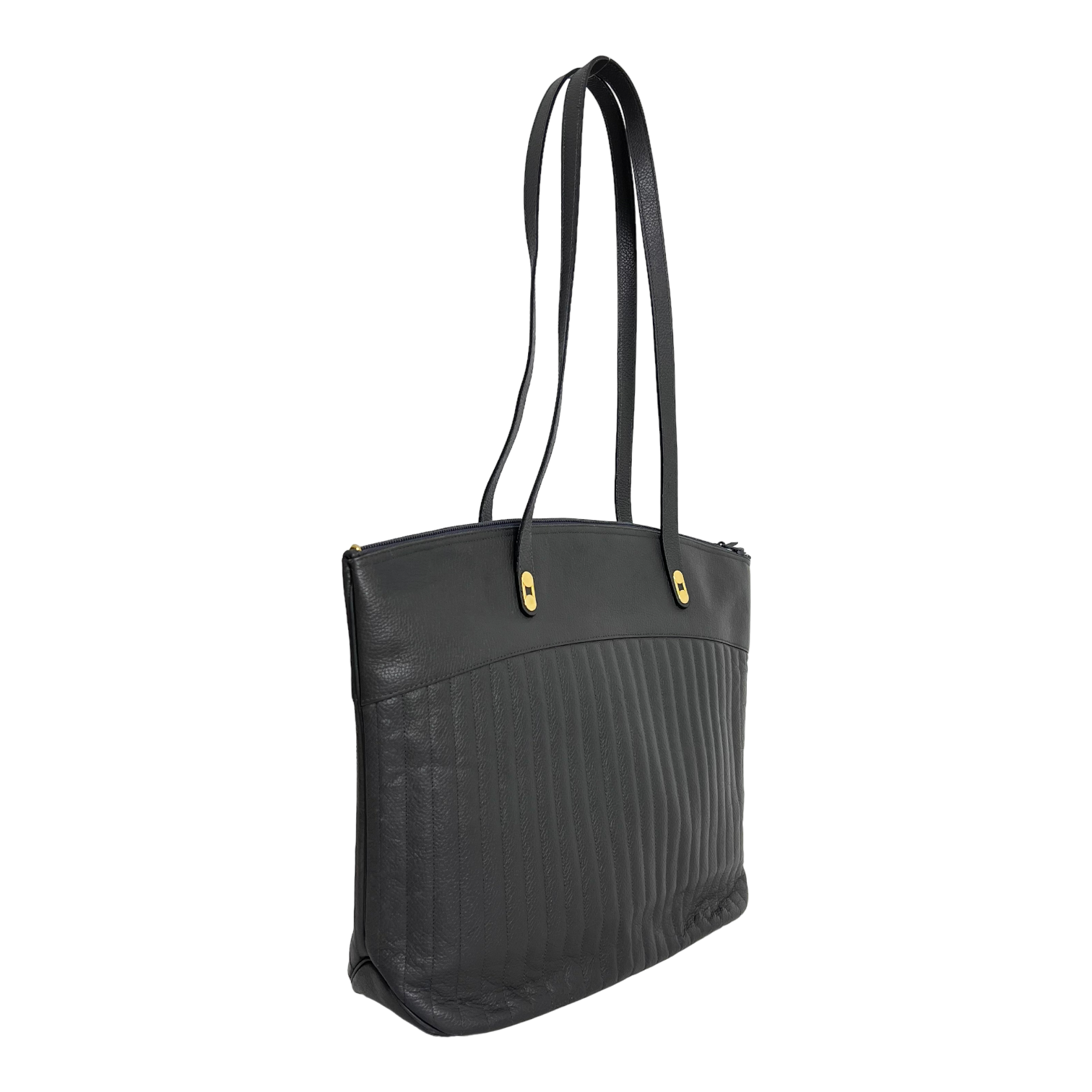 Grey Leather Tote