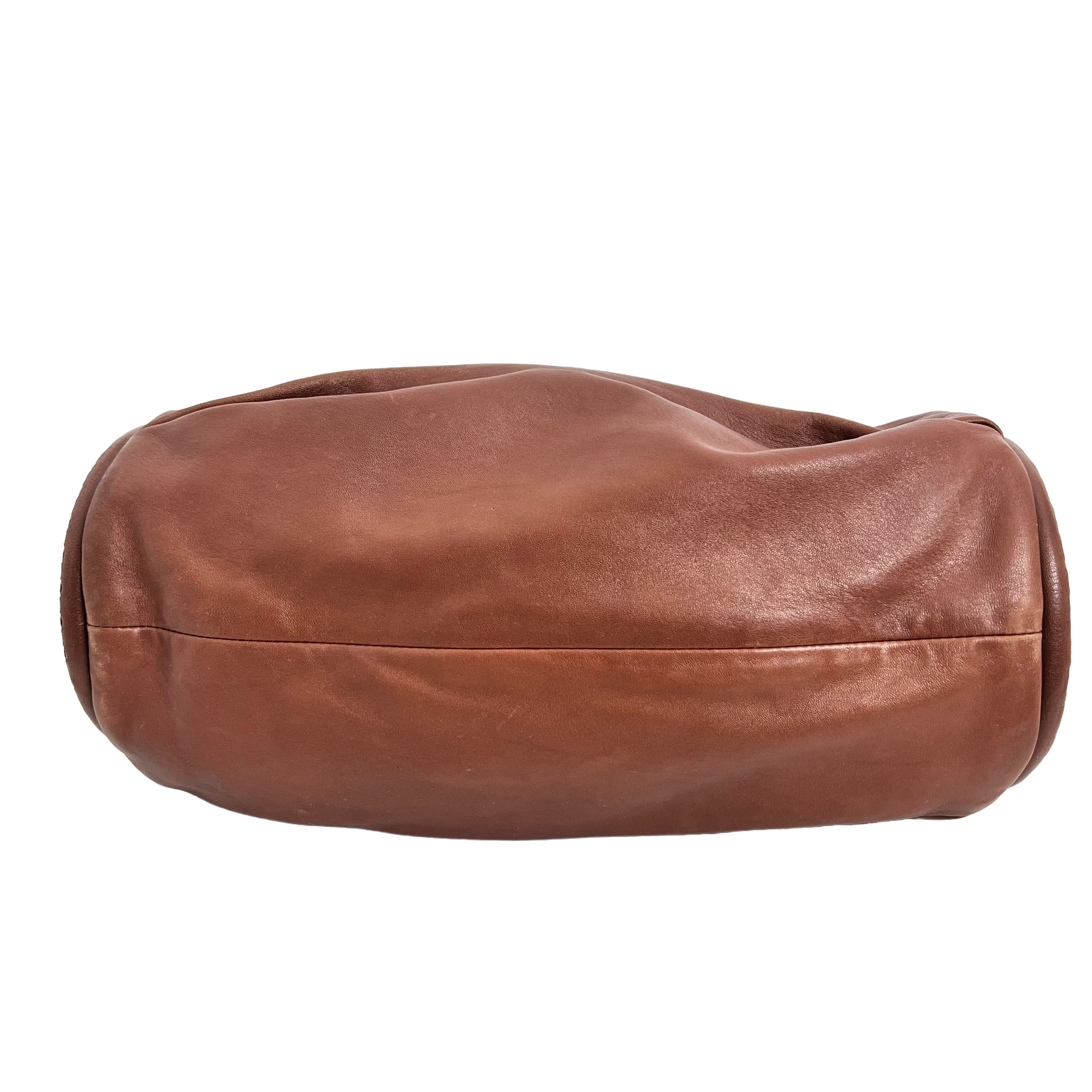 CD Brown Calfskin Shoulder Bag